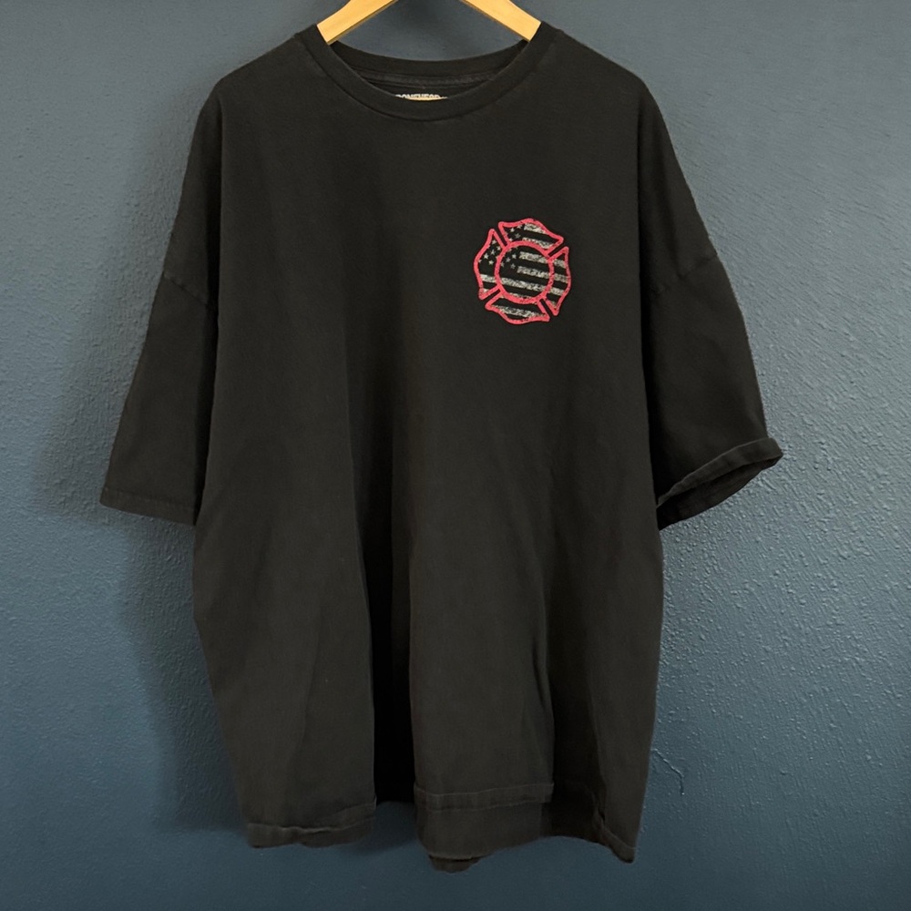Classic Black Men's T-Shirt with Red Emblem